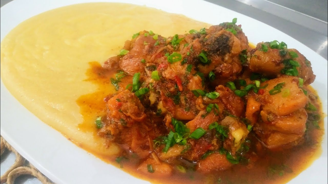 FRANGO AO MOLHO COM POLENTA CREMOSA-RECEITA SIMPLES DE FAM&Iacute;LIA