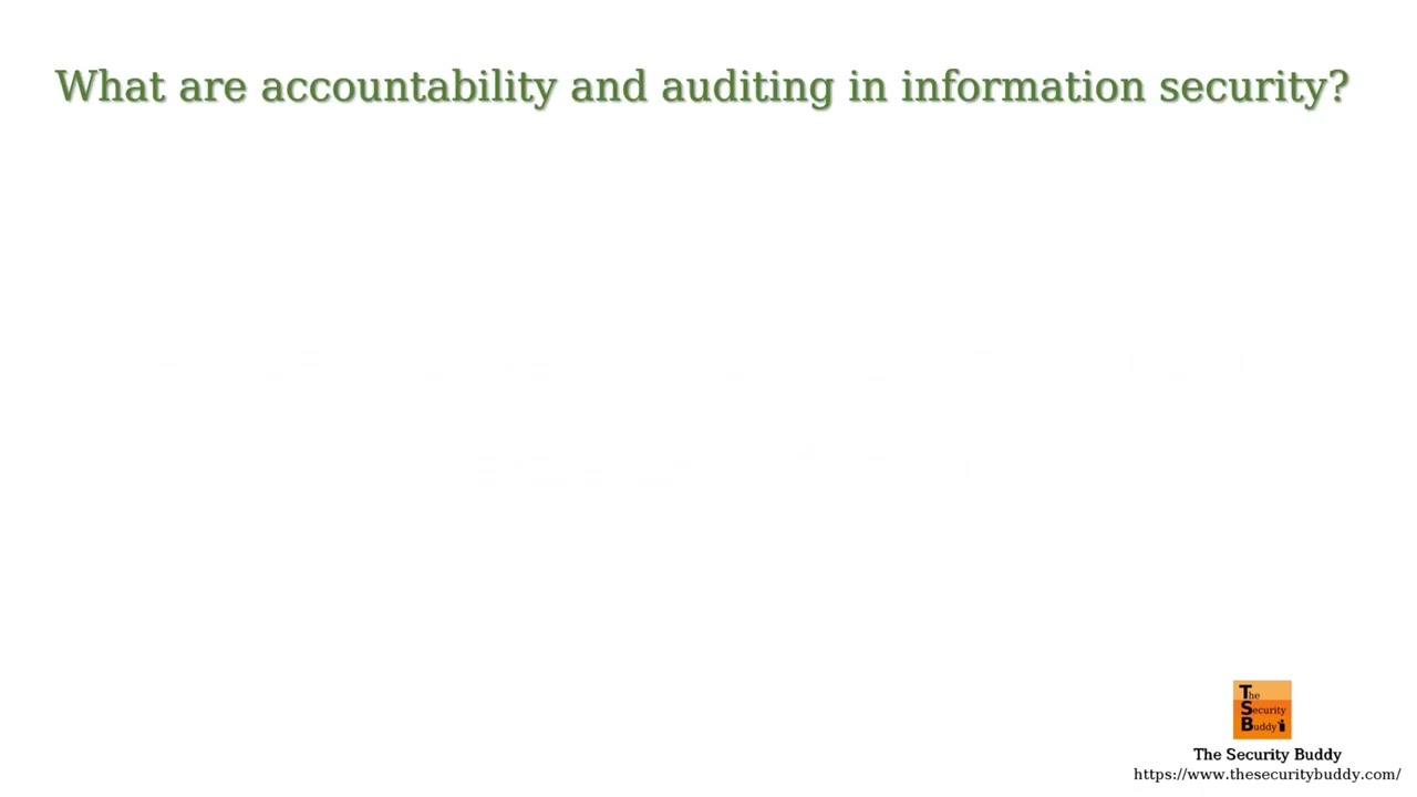 What are accountability and auditing in information security?