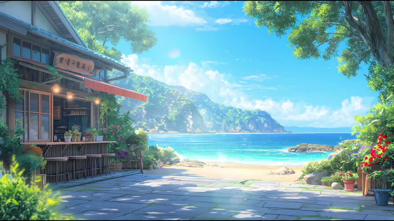 Tropical Beach Getaway 🌊 Relaxing Lofi Ambience with Ocean Waves & Seaside Calm