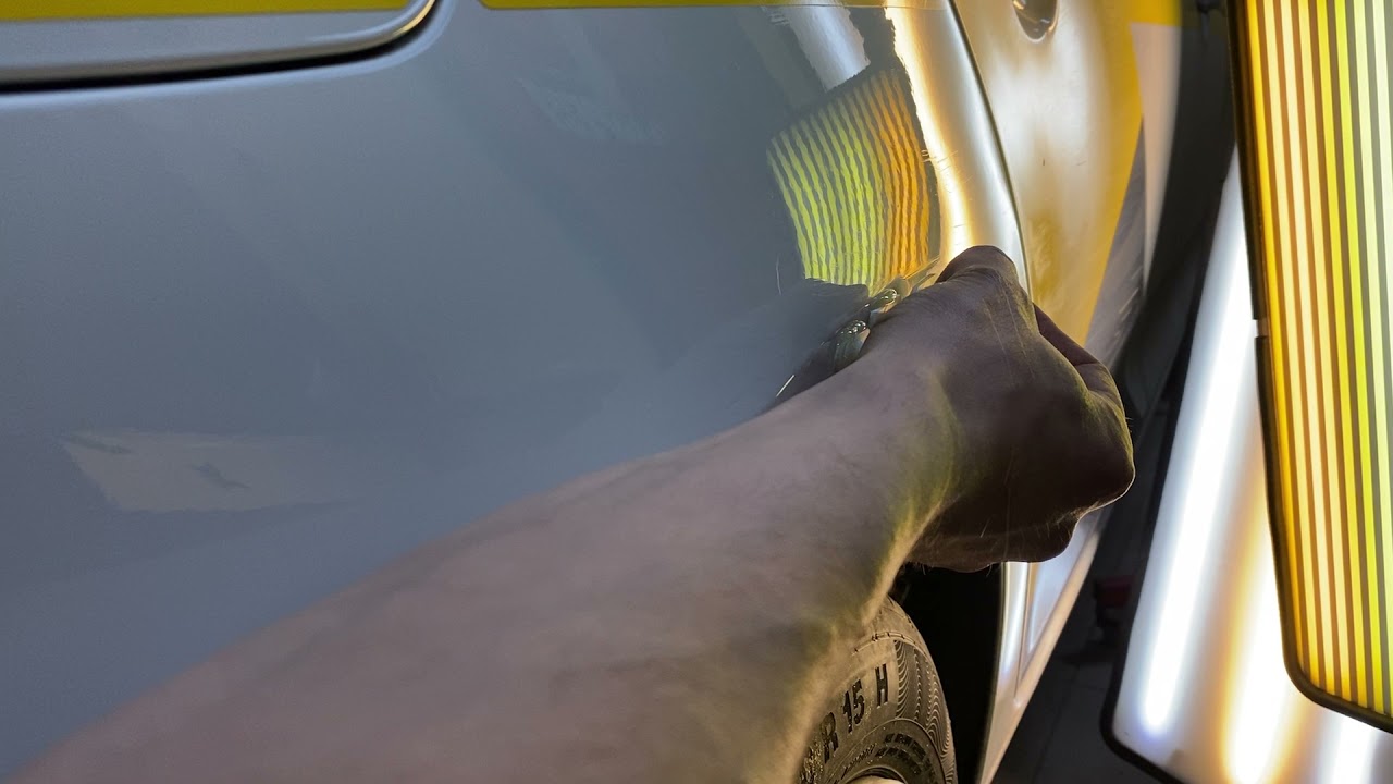 Ремонт без покраски заднего крыла VW Polo . PDR repair of the rear right fender VW Polo