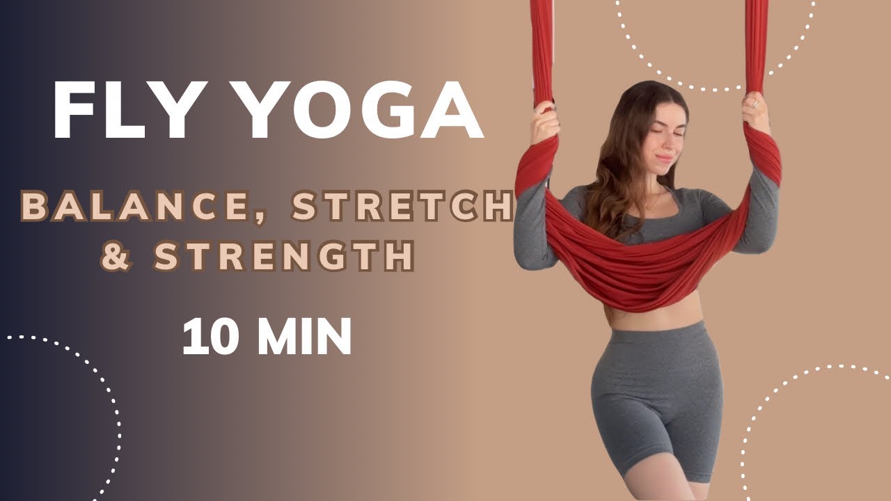 10 хв Fly Yoga 🪷 Баланс та розтяжка нижньої та верхньої частини тіла у гамаку | KateFitFlex