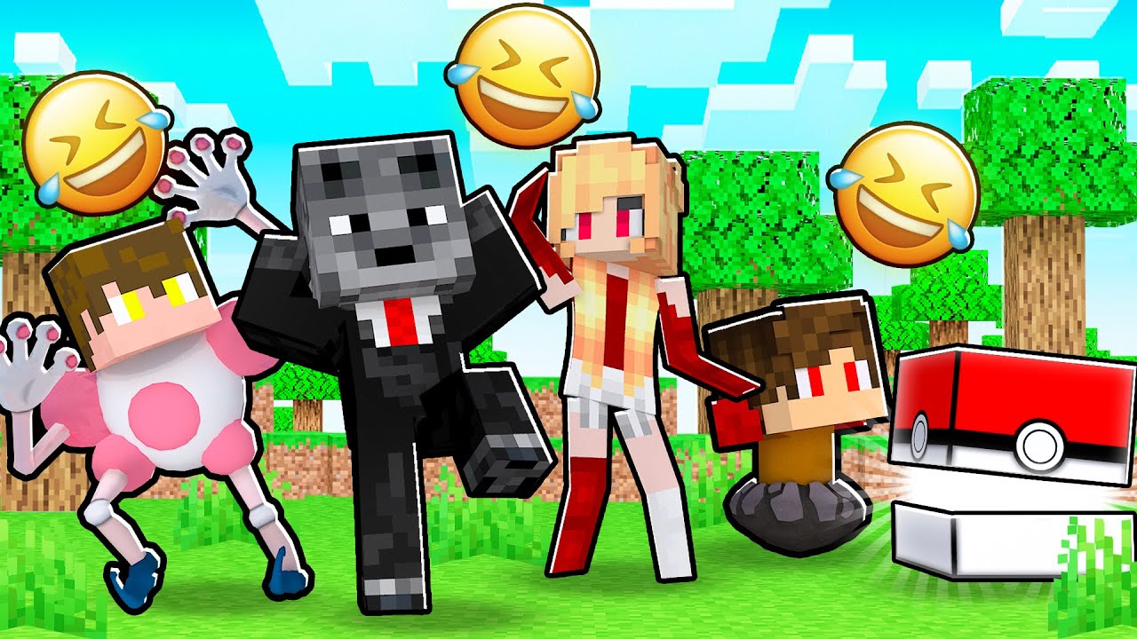 4 AMIGOS no TENTE NÃO RIR de POKEMON no MINECRAFT PIXELMON