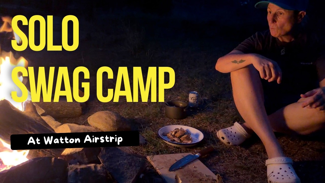 SOLO riverside swag camp | Watton Airstrip | cooking on fire | camp coffee | curious alpacas