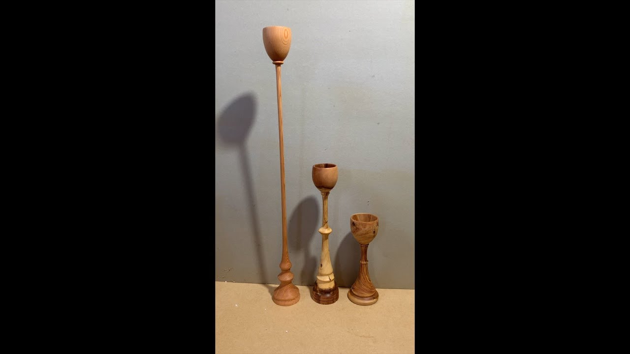 Richard Raffan turns a 23&rdquo; tall spruce goblet.
