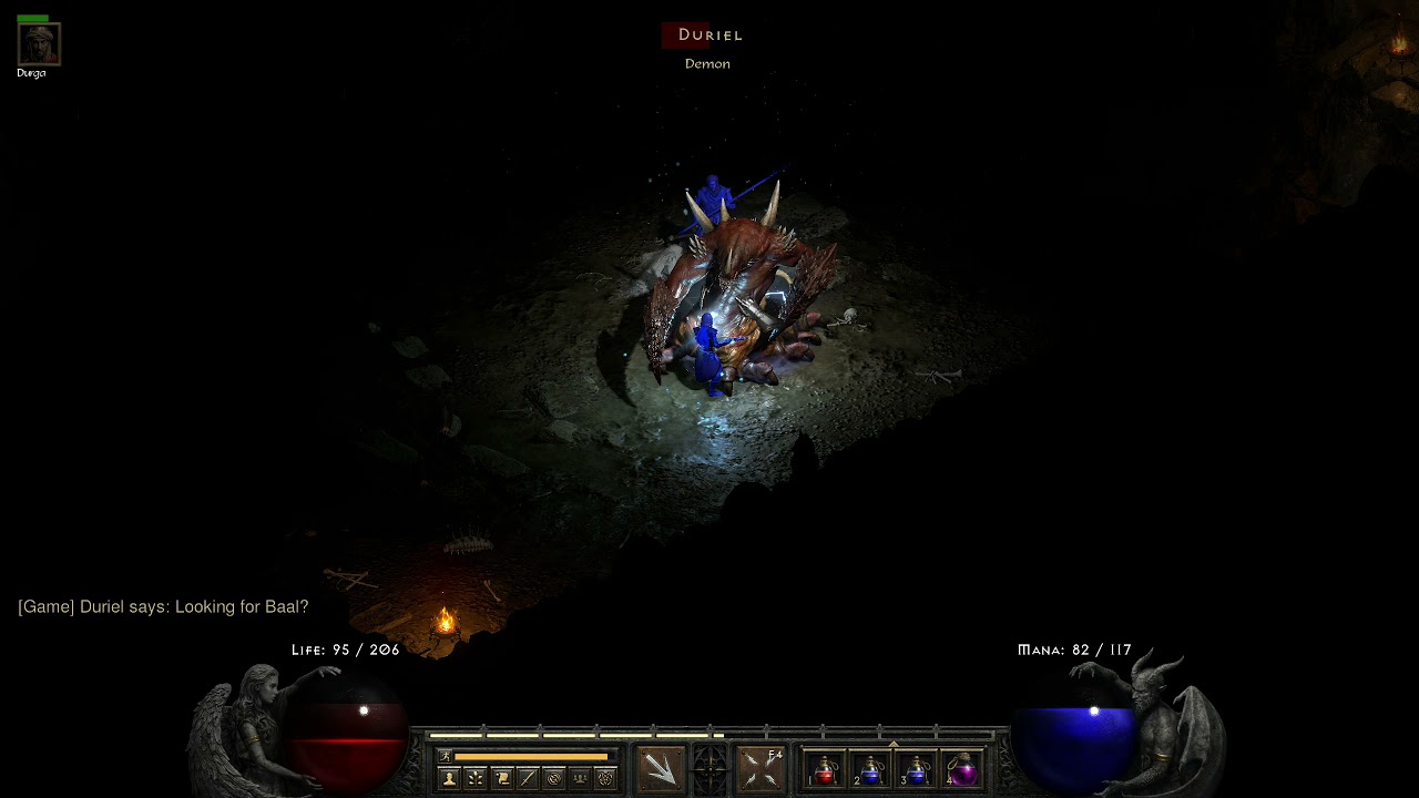 Diablo 2: Resurrected - Normal Mode Duriel Boss Fight (Solo Sorceress)