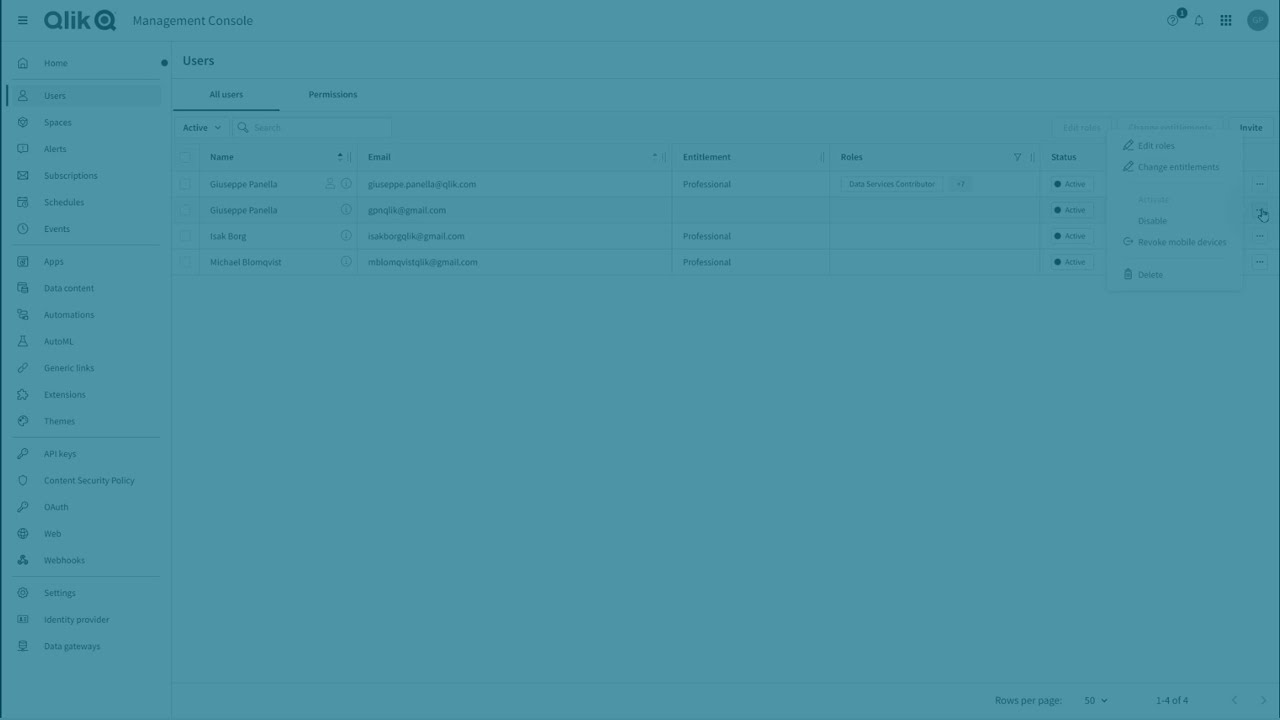 Assigning user entitlements