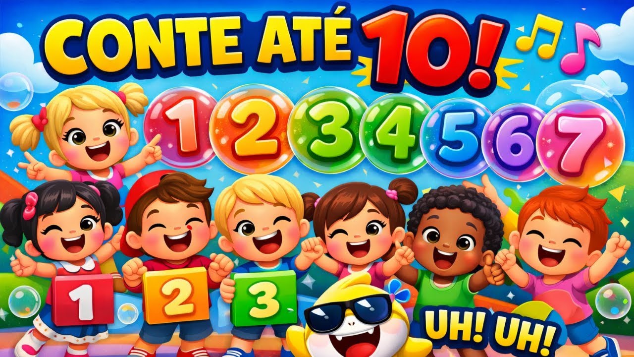 Contando de 1 a 10 🎵 Música Infantil para Bebês | Aprender Brincando