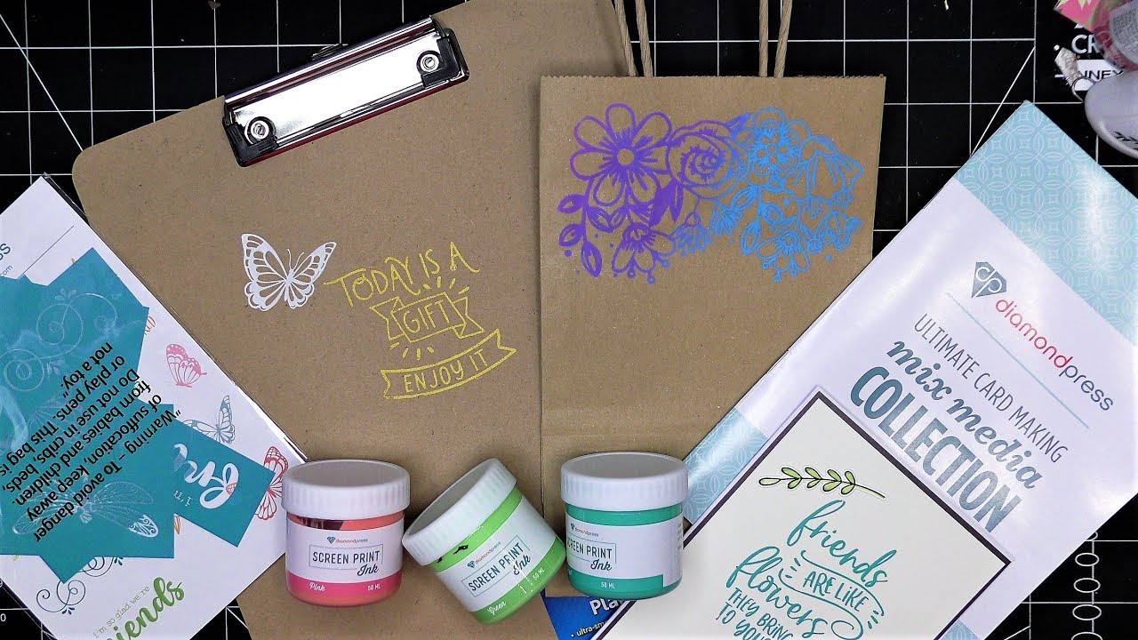 Diamond Press Ultimate Card Making Mixed Media Collection: Screen Prints & Inks Tutorial!