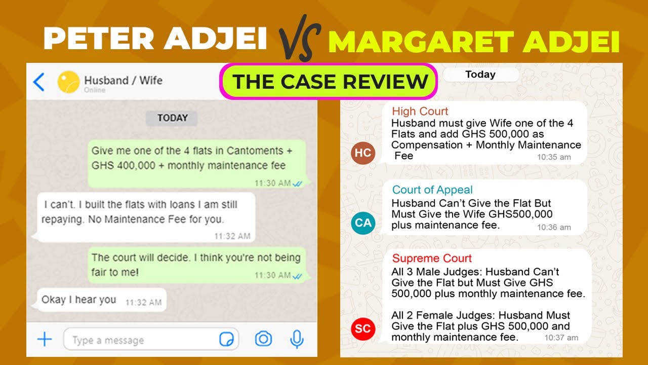 The Case of Peter Adjei Vs. Margaret Adjei - The Facts, The Issues And The Court's Decision