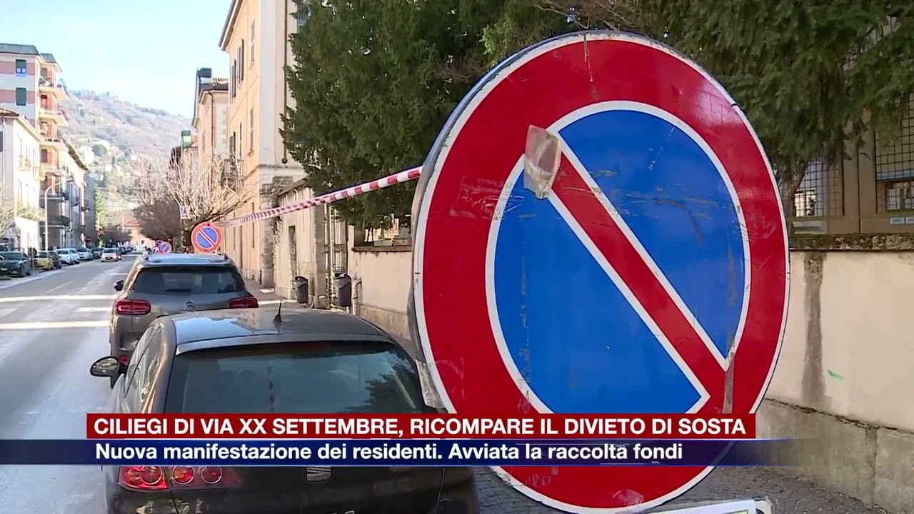 Etg - Ciliegi di via XX Settembre, ricompare il divieto di sosta. Avviata la raccolta fondi