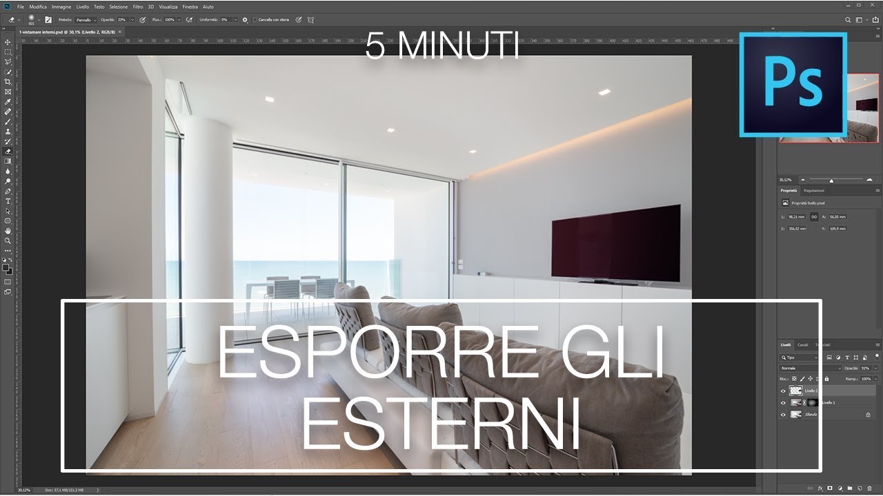 FOTOGRAFIA DI INTERNI: fusione dell'esposizione - Tutorial Photoshop part-1