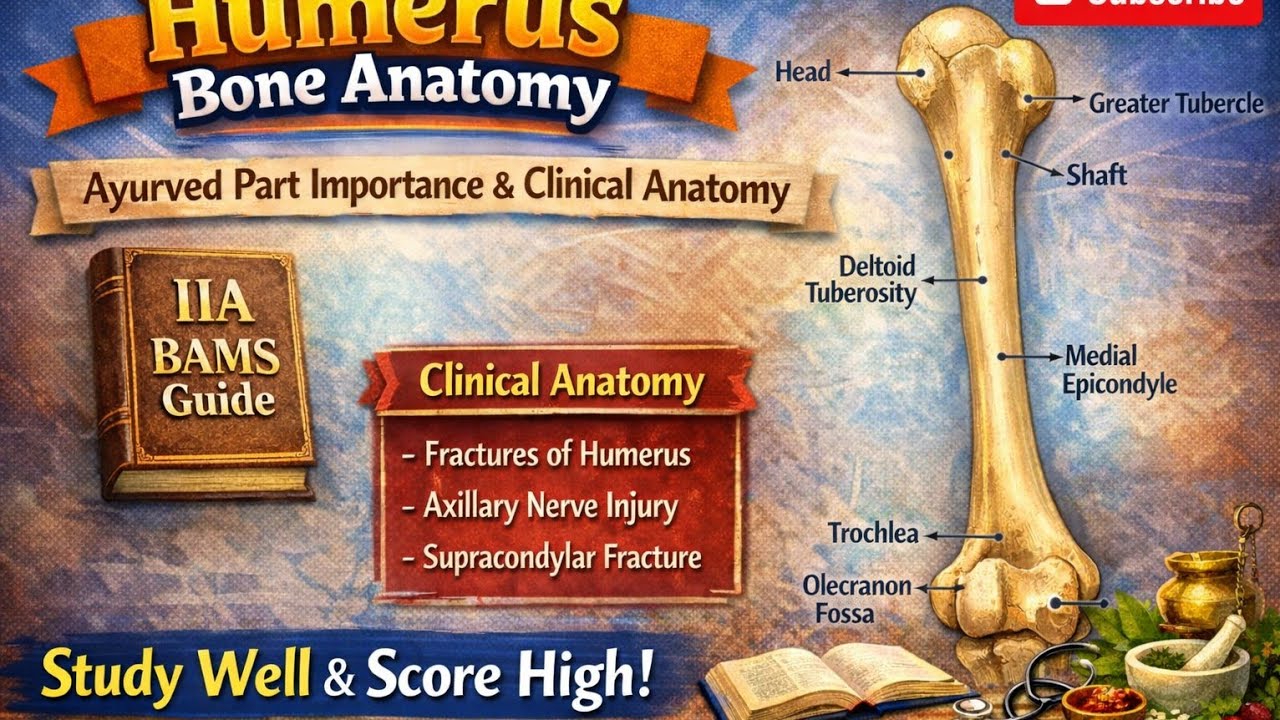 Humerus Bone Anatomy| Fixed 10 Marks LAQ | Ayurved part importance|LAQ presentation❤️ Rachana Sharir