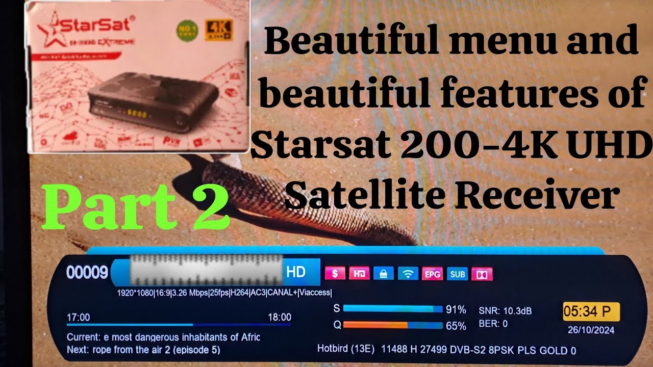 Beautiful new menu and beautiful features of Starsat SR 200-4K UHD Satellite Receiver.