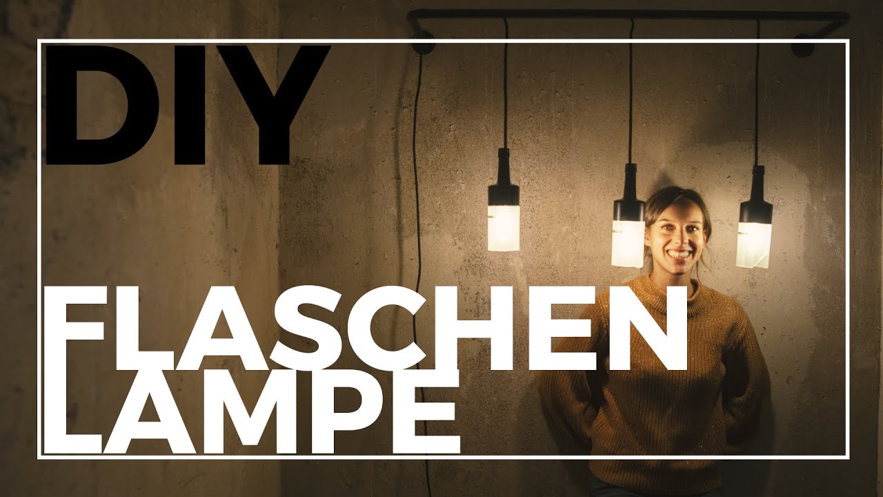 Stylische Lampe aus Rohren und Flaschen selber bauen | Upcycling mit Weinflaschen | Jelena Weber