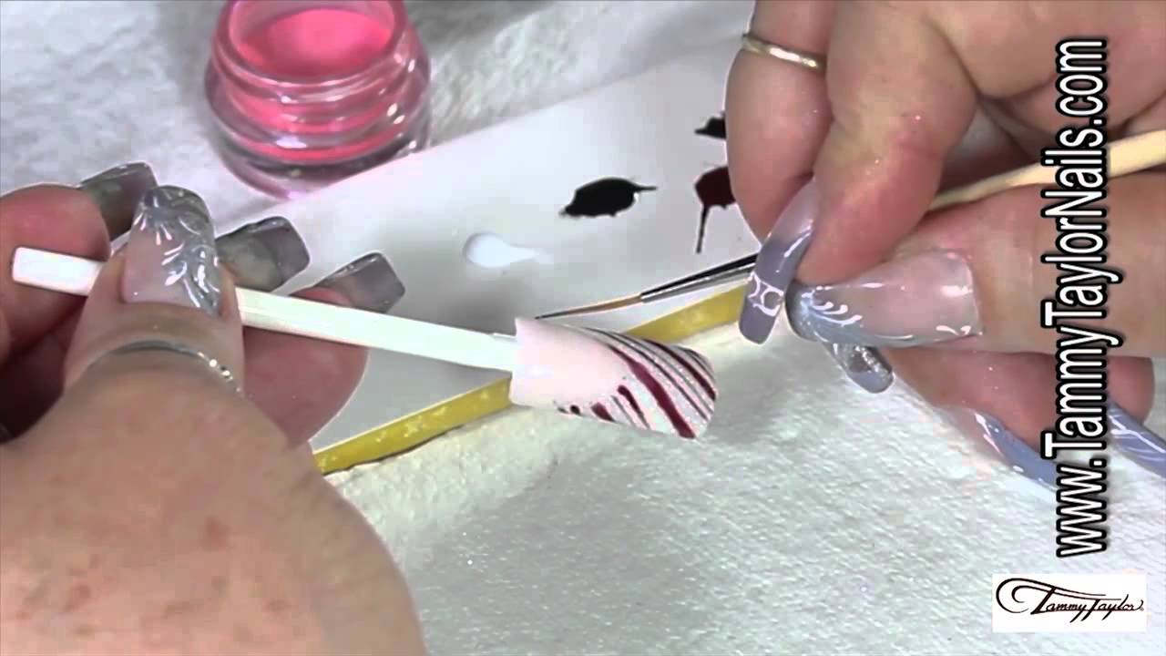♡ Tammy Taylor Sugar Coated Candy Cane Nail Design