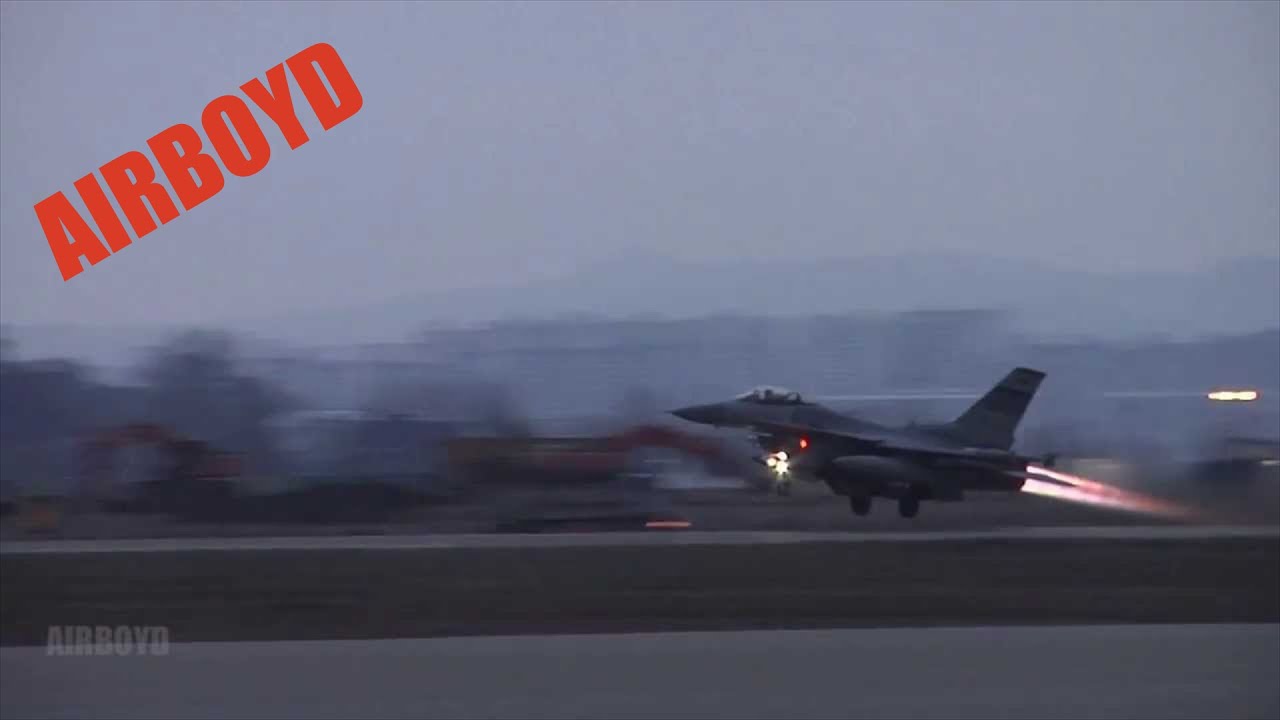 Early Morning F-16 & A-10 Launch - Korea