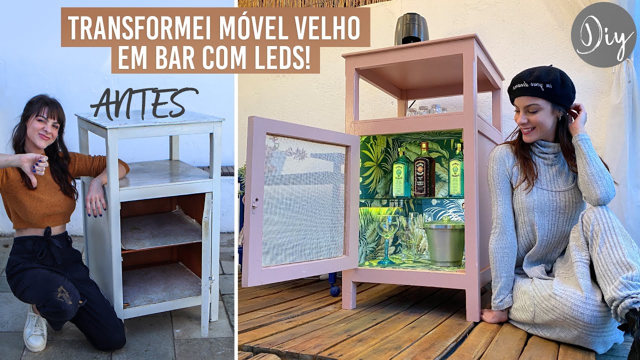 DIY Transformei um Móvel antigo em Bar com Leds!