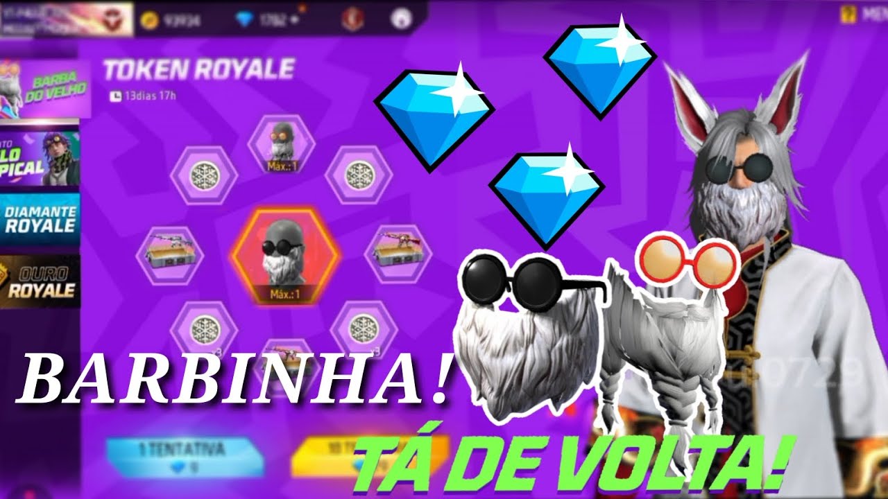 BARBINHA! TENTANDO PEGAR A BARBA DO VELHO NO TOKEN ROYALE - FREE FIRE
