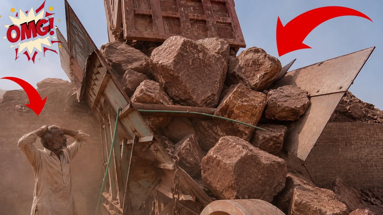 BIG ROCK 🪨 Crusher Machine - FULL Powerfull Process A Giant in Action-Big Rock Crushing 