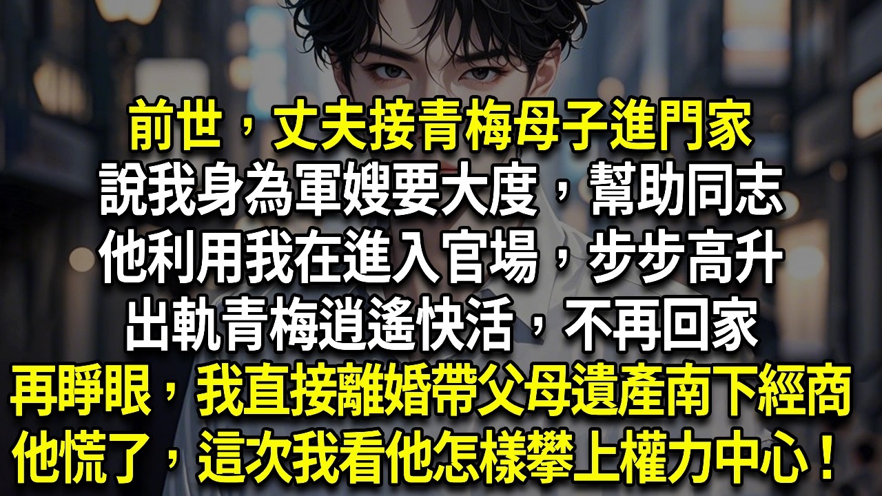 前世，丈夫接青梅母子進門家，說我身為軍嫂要大度，幫助同志，他利用我在進入官場，步步高升，出軌青梅逍遙快活，不再回家。再睜眼，我直接摔碗要離婚，帶著父母遺產南下經商，他慌了，這次我看他怎樣攀上權力中心！