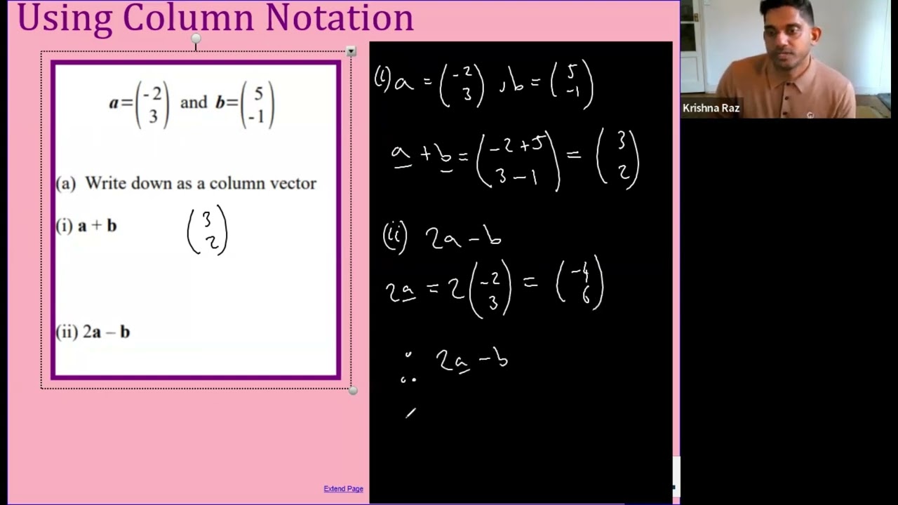 Vectors: Using Column Notation