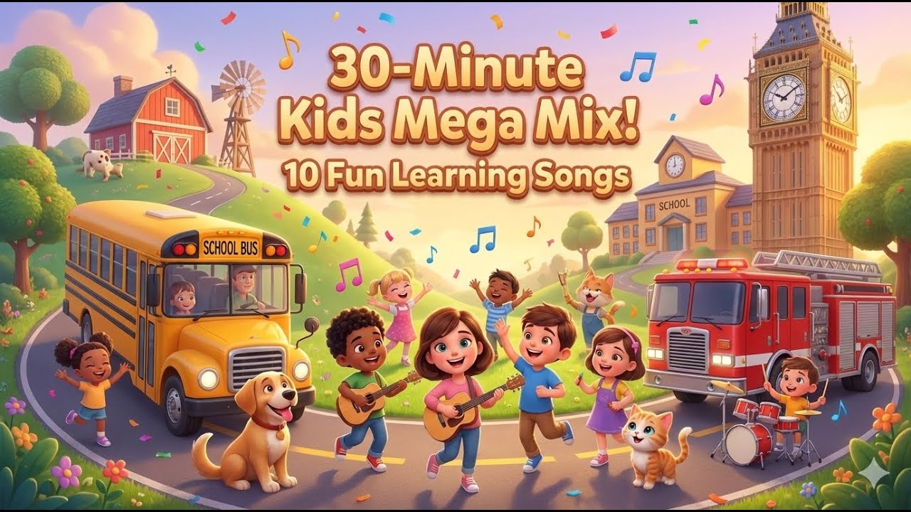 30 Minutes Fun Learning! Best Kids Songs Compilation 🎵 ABC, Numbers, Dinosaurs & Daily Routine
