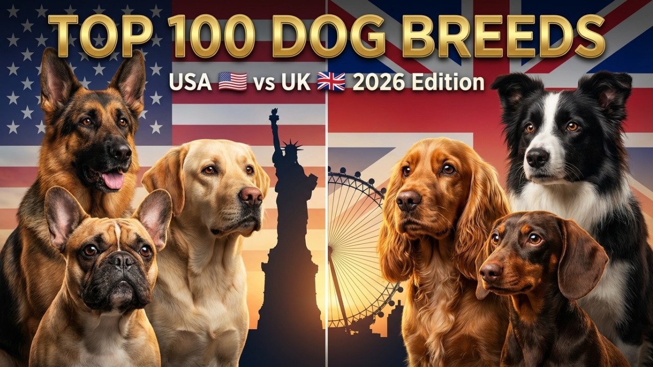 Top 100 Most Popular Dog Breeds in USA & UK 🐶  Most Loved Dog Breeds in America & Britain!