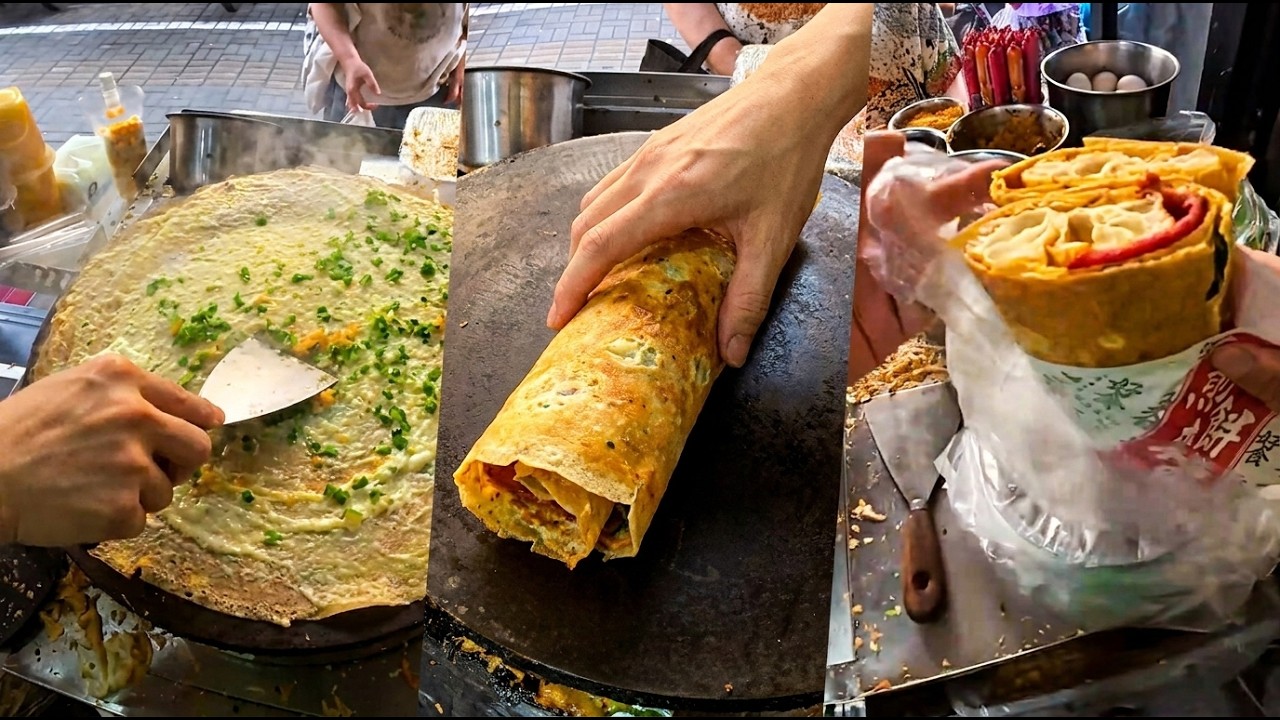 Hypnotic ASMR Giant Jianbing Making! Incredible Street Skills 🤤
