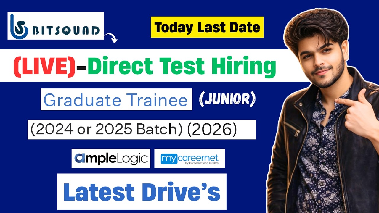 🔥Mycareernet Direct Test Hiring 2026 (LIVE) | Ample (2026/2025) | 2026, 2025 Batch Hiring Off Campus