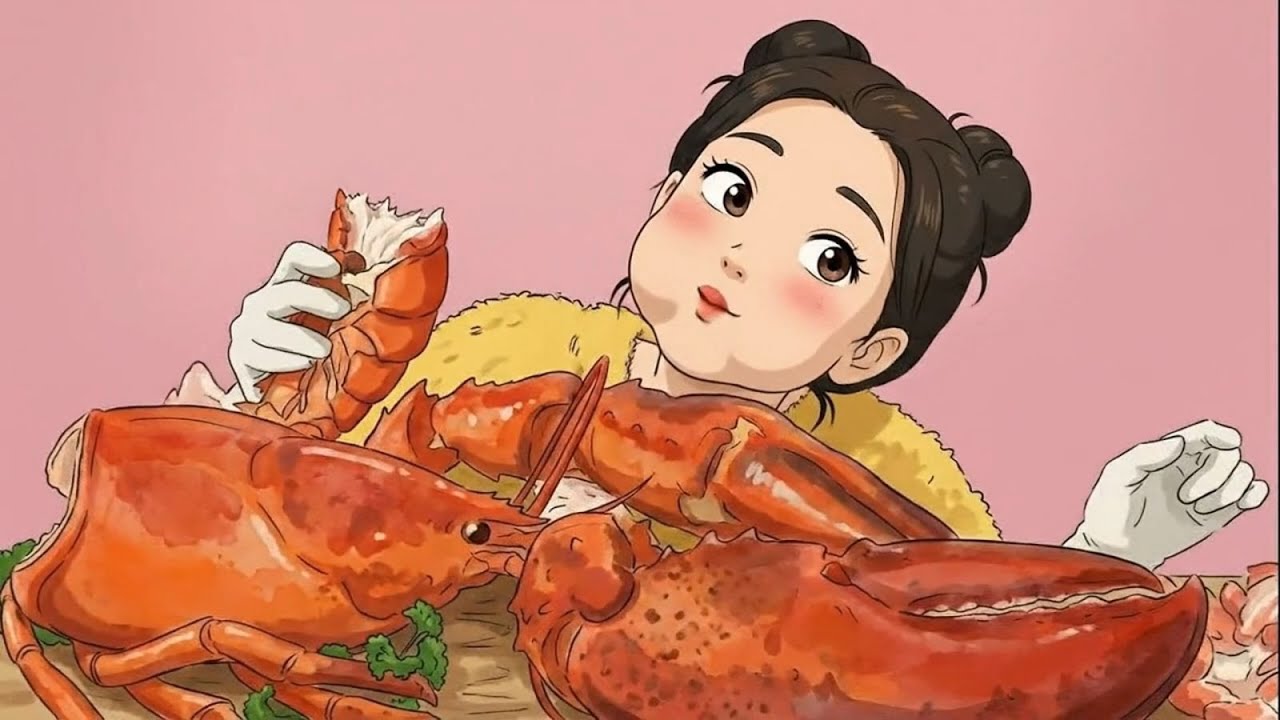 The Hungry Belly vs. The Giant Shrimp 🍤🔥 | Anime Mukbang ASMR