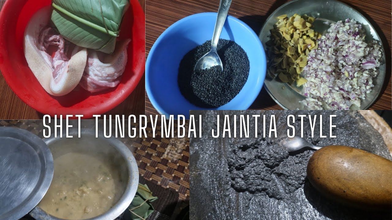 Shet tungrymbai #Jaintia style /how to cook axone, fermented soybean-black sesame #Jaintia style.