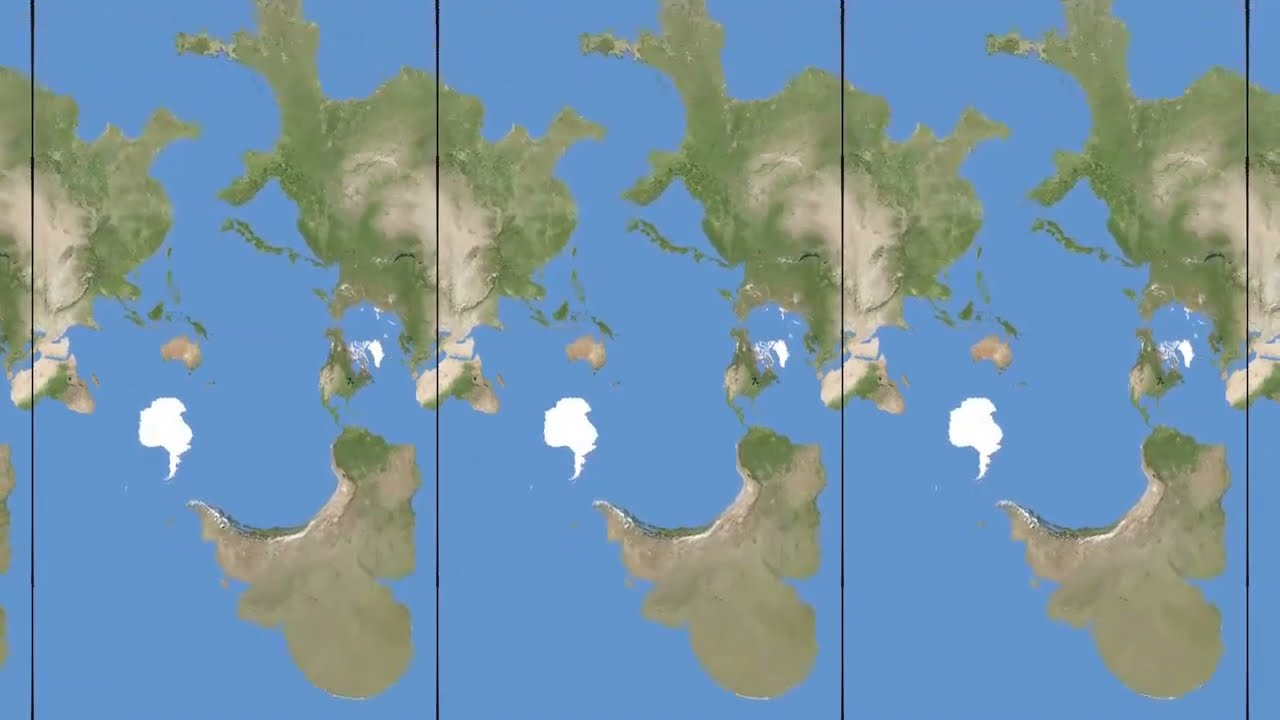Mercator map obtained by rotating earth