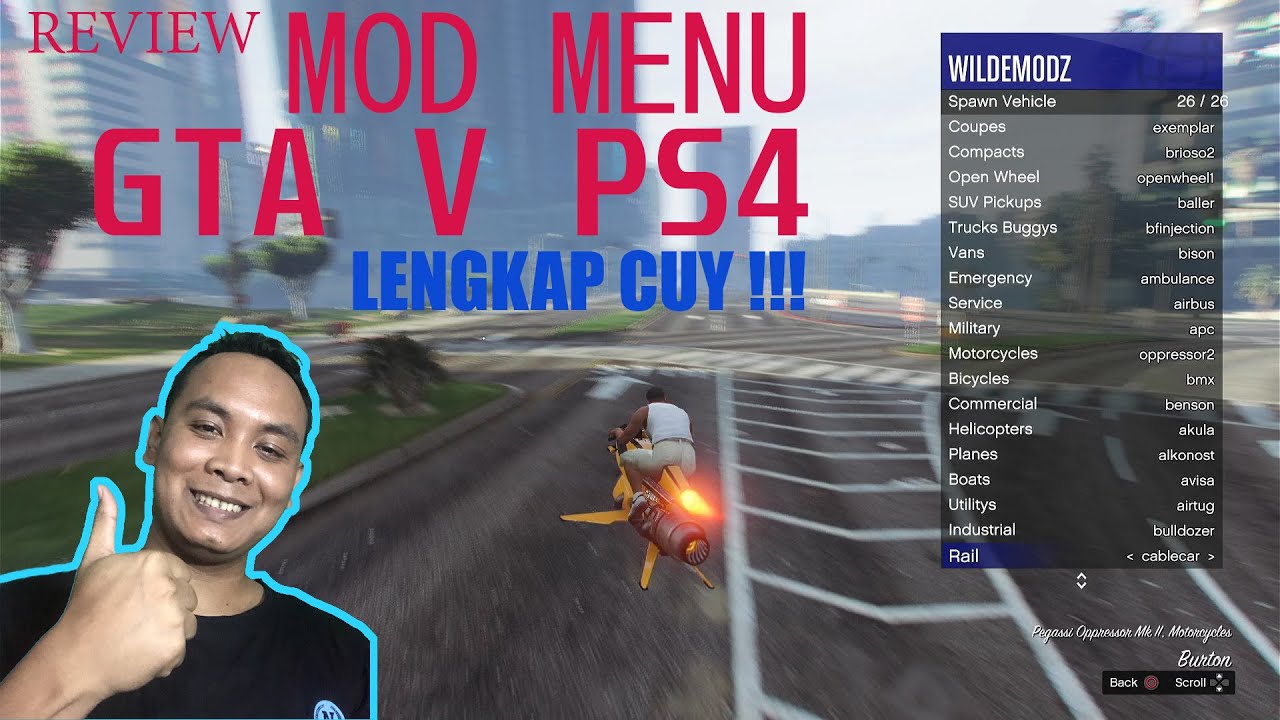 GTA 5 PS4 H3N M0D MENU TERLENGKAP!!! WILDEMODZ M0D MENU