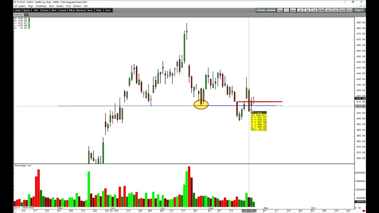 Textbook Example of Trader Vic's 2b Pattern on NFLX