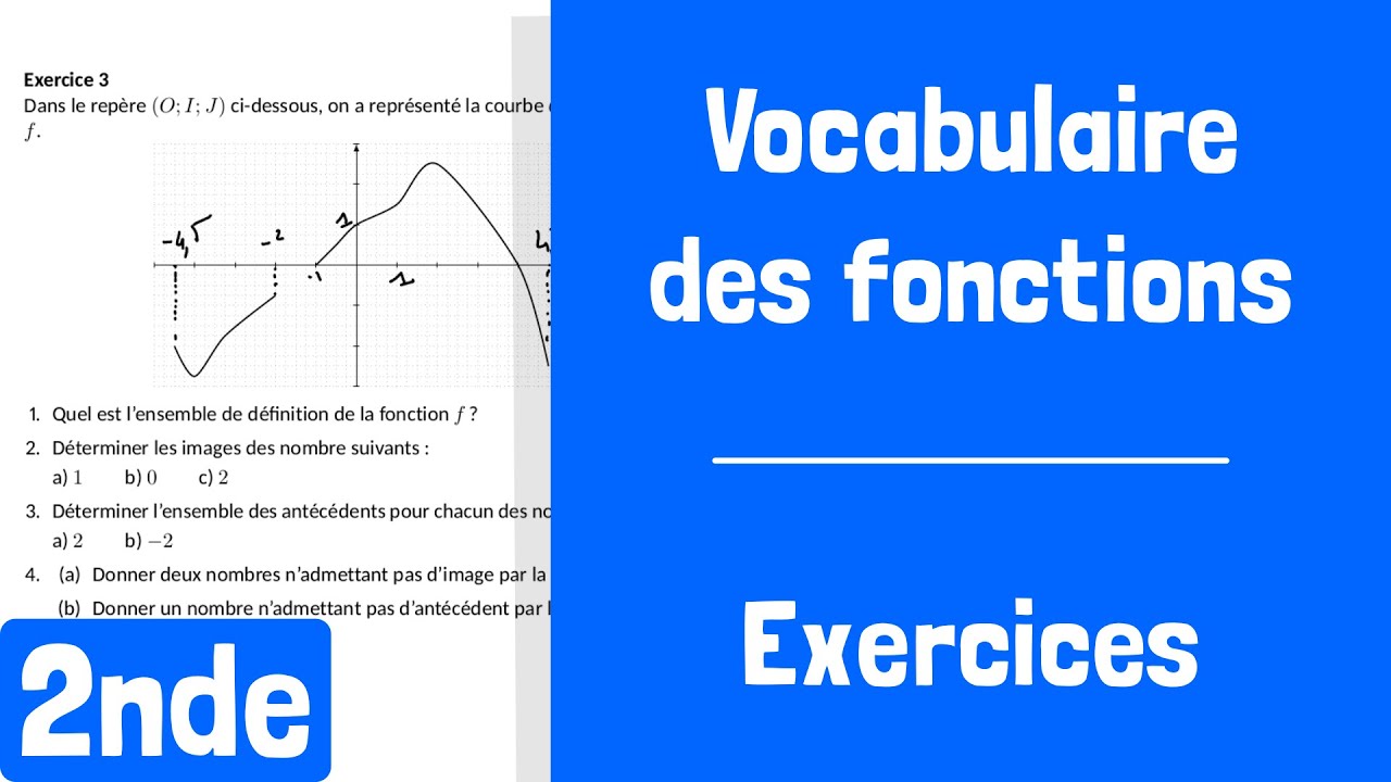 Exercices : Vocabulaire des fonctions