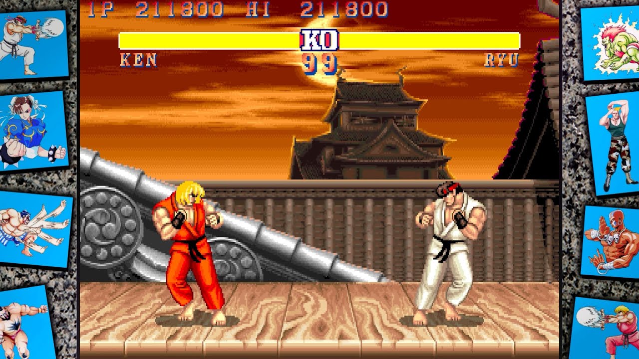 KEN vs RYU in Ryu Theme STREET FIGHTER II:SF2 CAPCOM ARCADE GAME スト2 retoro gaming