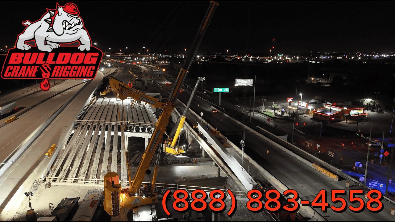 16 Bridge Beams Set Under the Lights by Our Liebherr 1350