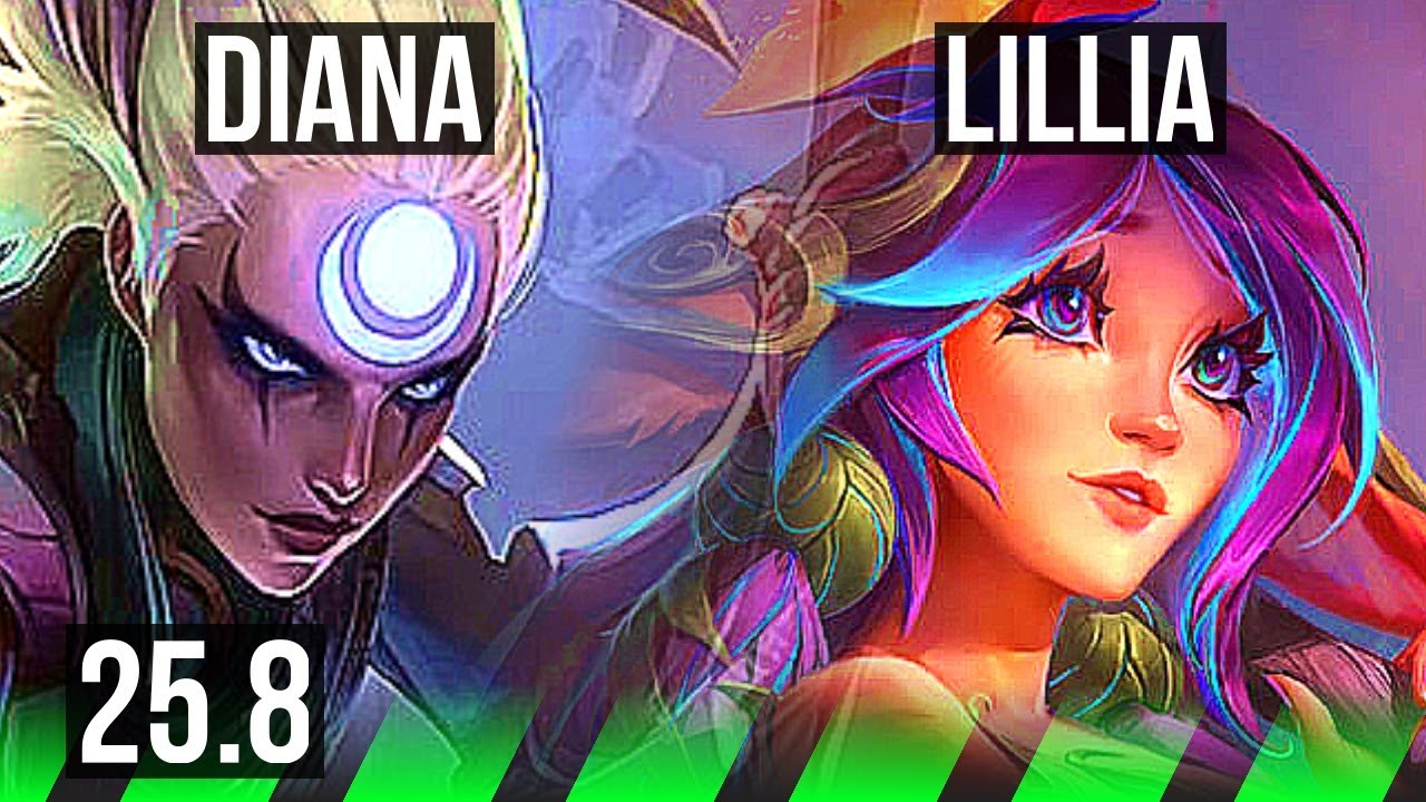 DIANA vs LILLIA (JGL) | 5/0/5 | EUW Diamond | 25.8