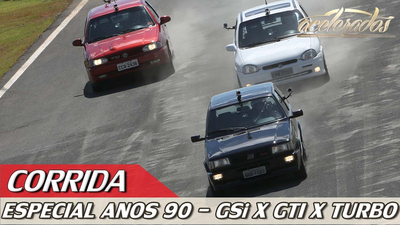 VW GOL GTI x FIAT UNO TURBO x CHEVY CORSA GSi - CORRIDA! - ESPECIAL #28 | ACELERADOS