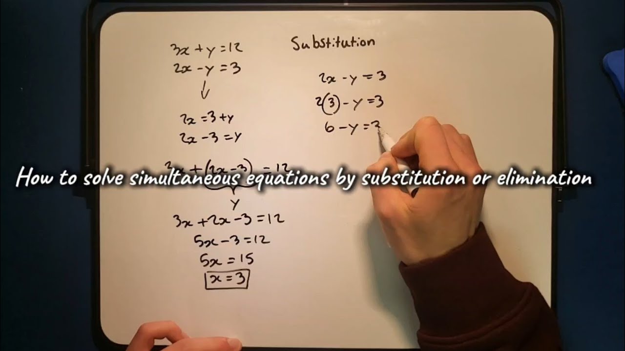 How to solve simultaneous equations using elimination and substitution