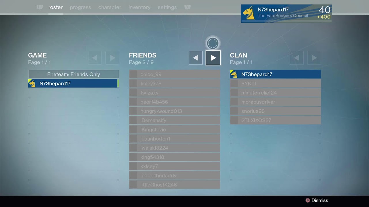 Destiny chill come and hang out