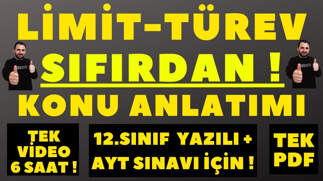 12. Sınıf Matematik 2. Dönem 1. Yazılı Hazırlık  | Limit Türev 12. Sınıf Konu Anlatımı AYT 