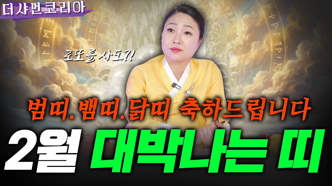 2026년 2월에 반드시 대운 들어오는 초대박띠와 나이! [천상도화] ☎ 010 5592 1846