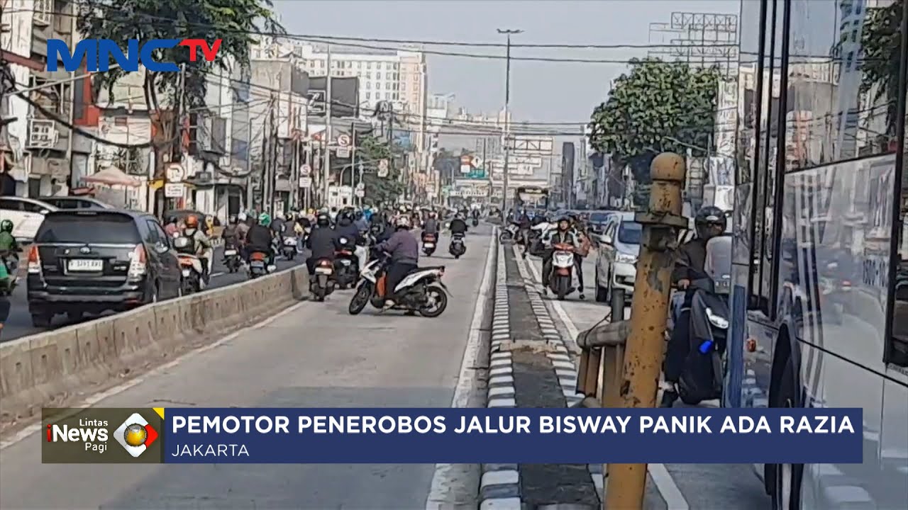 Panik Adanya Razia, Pemotor Nekat Putar Balik di Jalur Busway - LIP 15/07