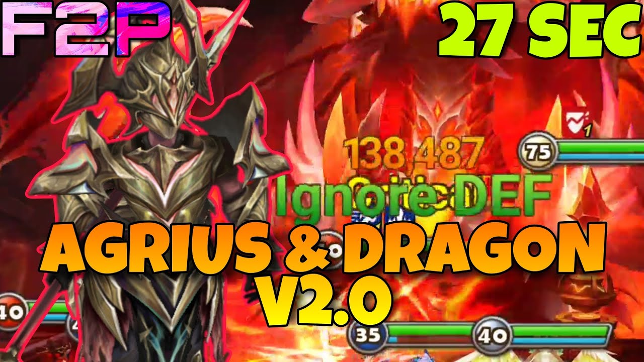AGRIUS VS DRAGON V2.0 !!! DRAGON ABYSS HARD SPEED TEAM SUMMONERS WAR