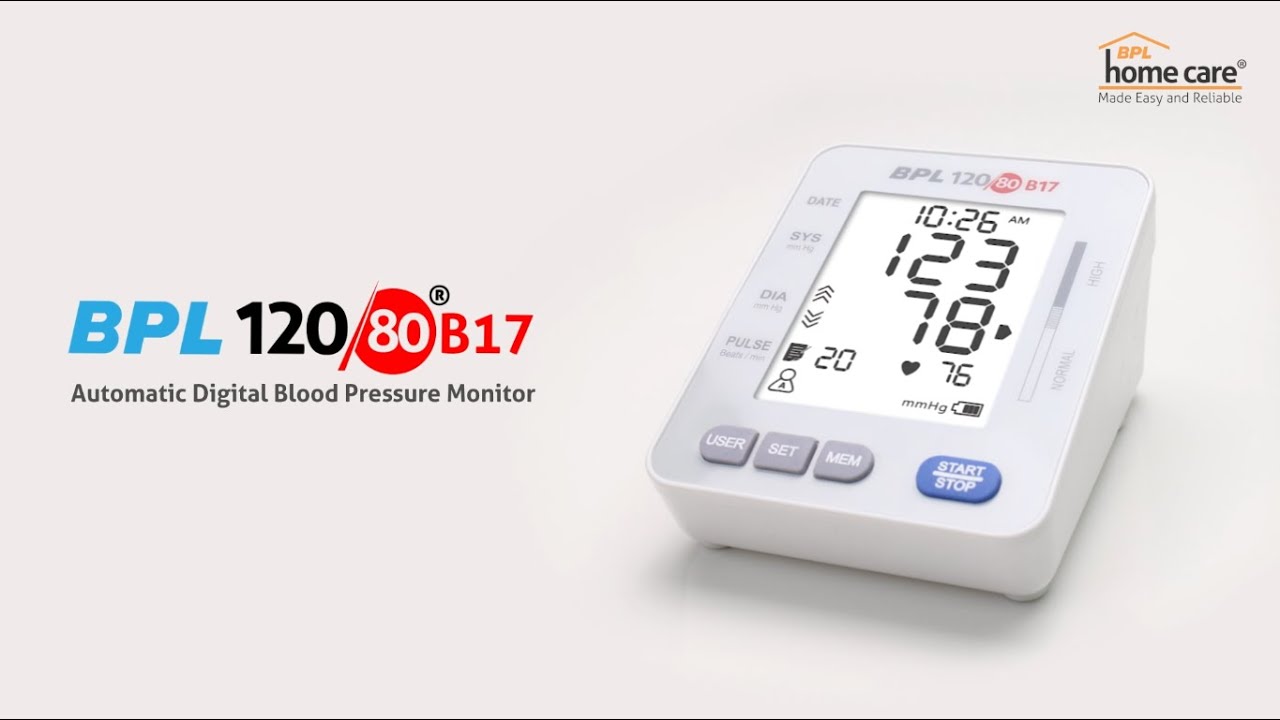 BPL 120/80 B17 Automatic Digital Blood Pressure Monitor | BPL Homecare