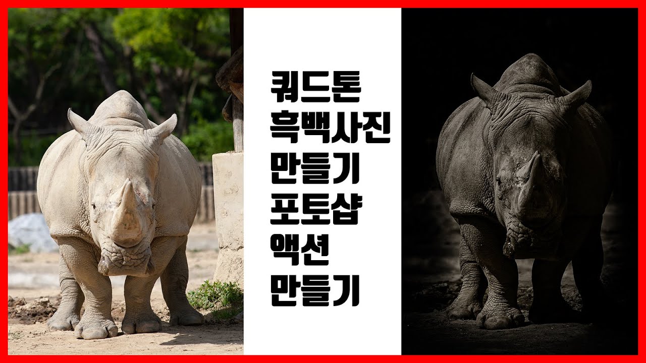 포토샵 강렬한 흑백사진보정 흑백사진 비네팅 액션 따듯한 웜톤 흑백사진 만들기 photoshop Tutorial