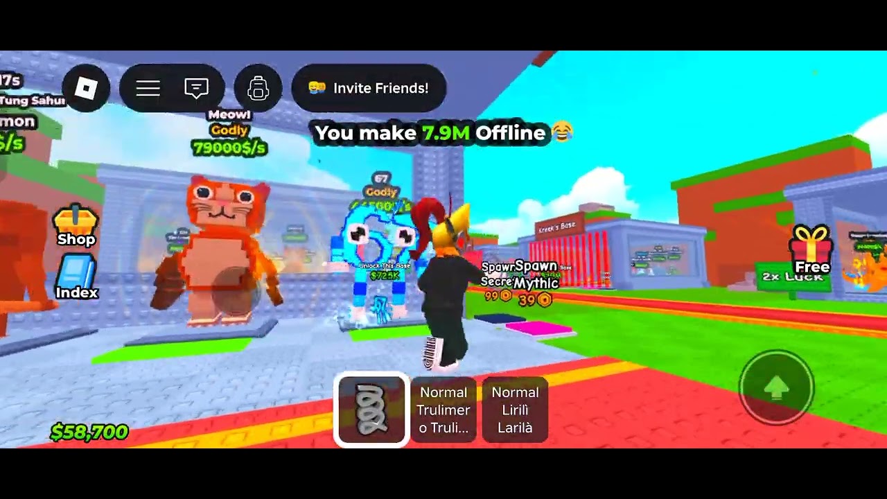 Playing first steal brainrot from sammy in Roblox 😄