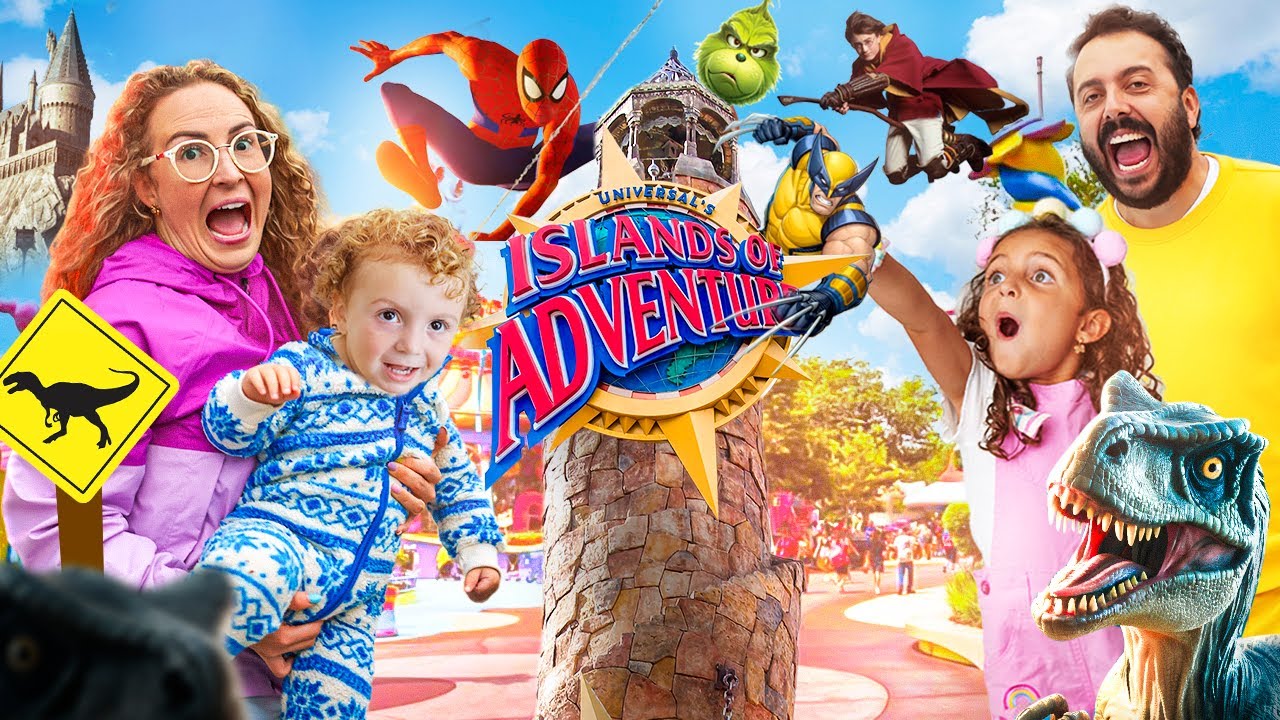 UM DIA INTEIRO NO PARQUE ISLAND OF ADVENTURE EM ORLANDO - FAMÍLIA BELLA E LUCCA SHOW