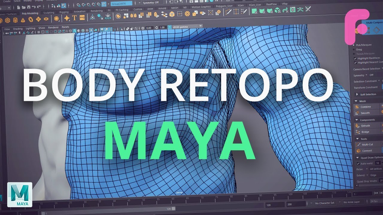 Как ретопологизировать тело в Maya